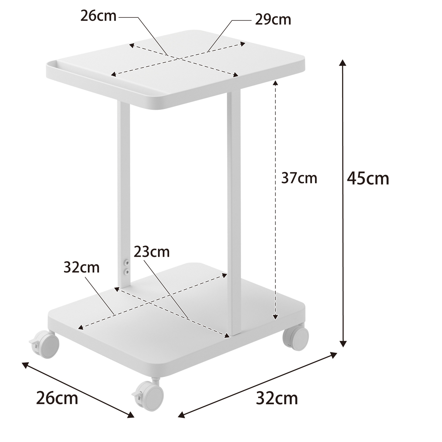 Tower Two-Tier Rolling School Backpack & Supply Rack Size Spec