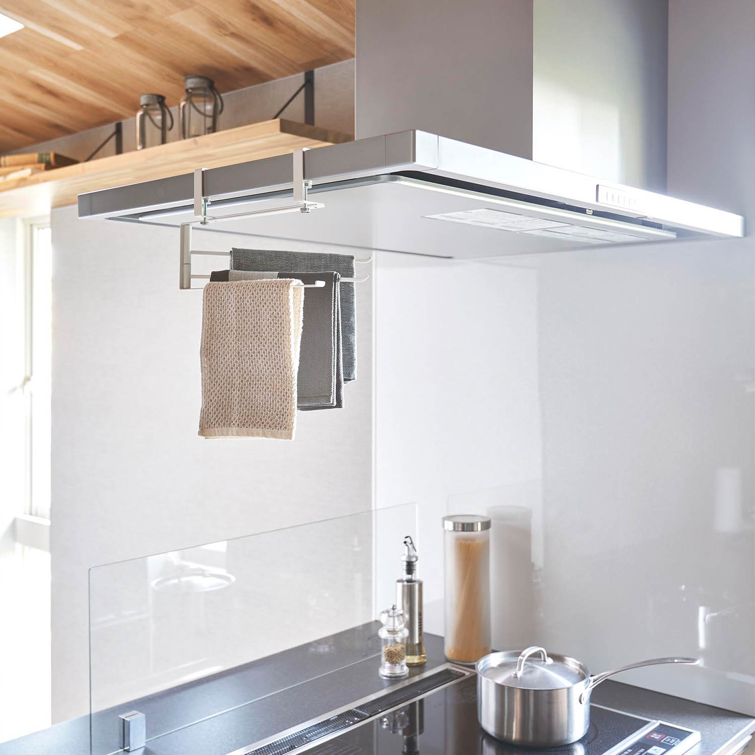 Tower Range Hood Hanging Adjustable Towel Rack