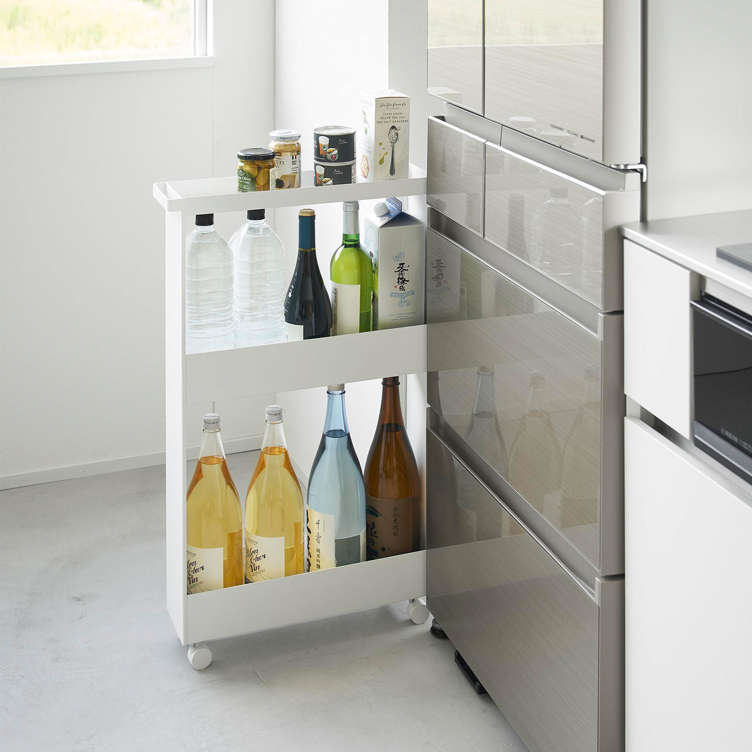 Tower Three-Tier Rolling Storage Cart