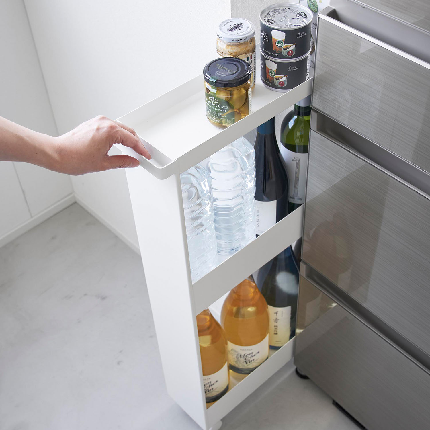 Tower Three-Tier Rolling Storage Cart