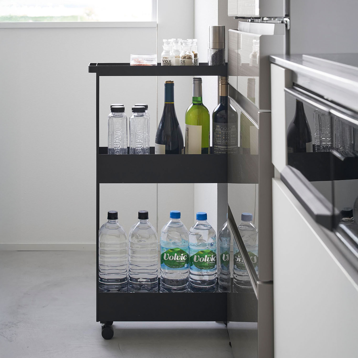 Tower Three-Tier Rolling Storage Cart