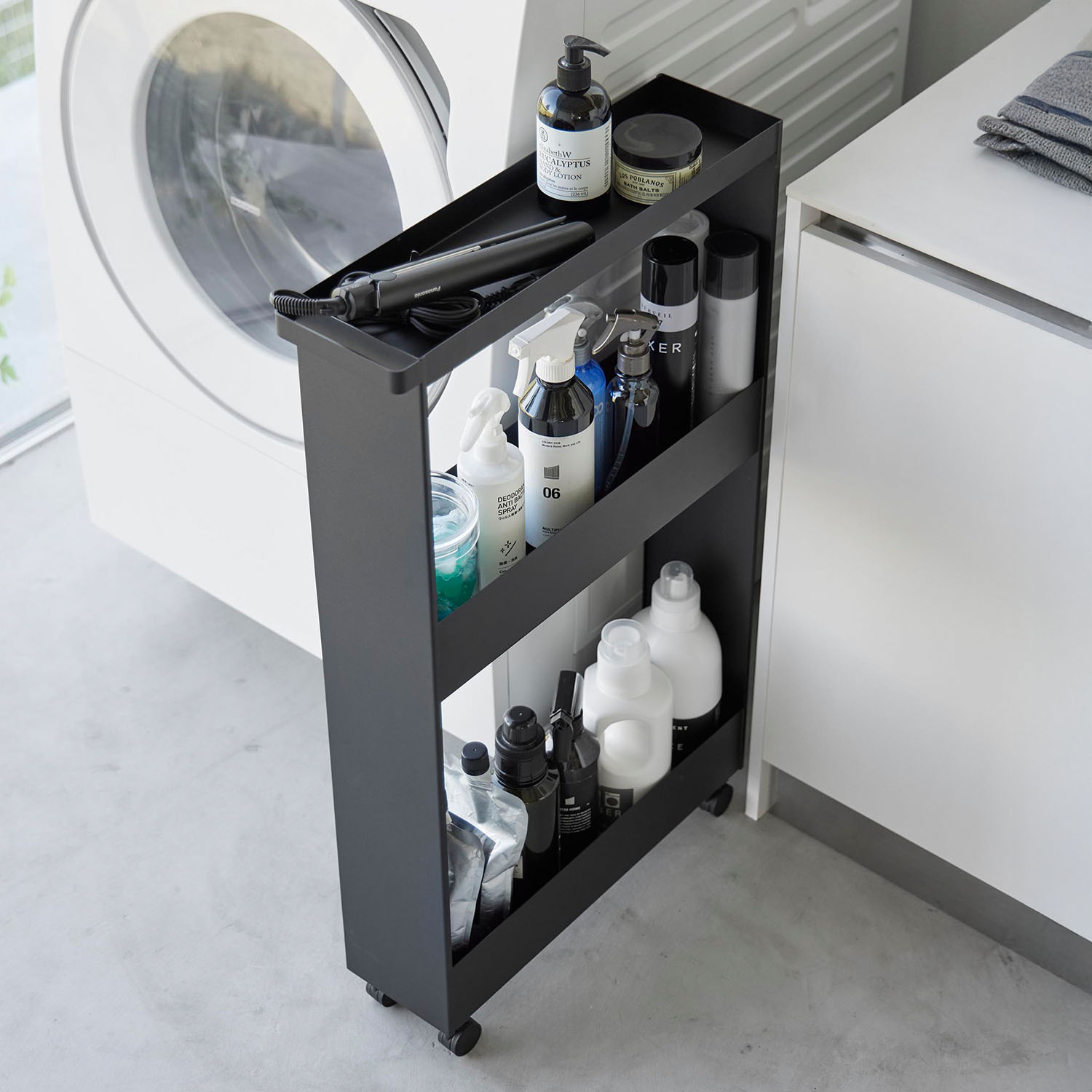 Tower Three-Tier Rolling Storage Cart