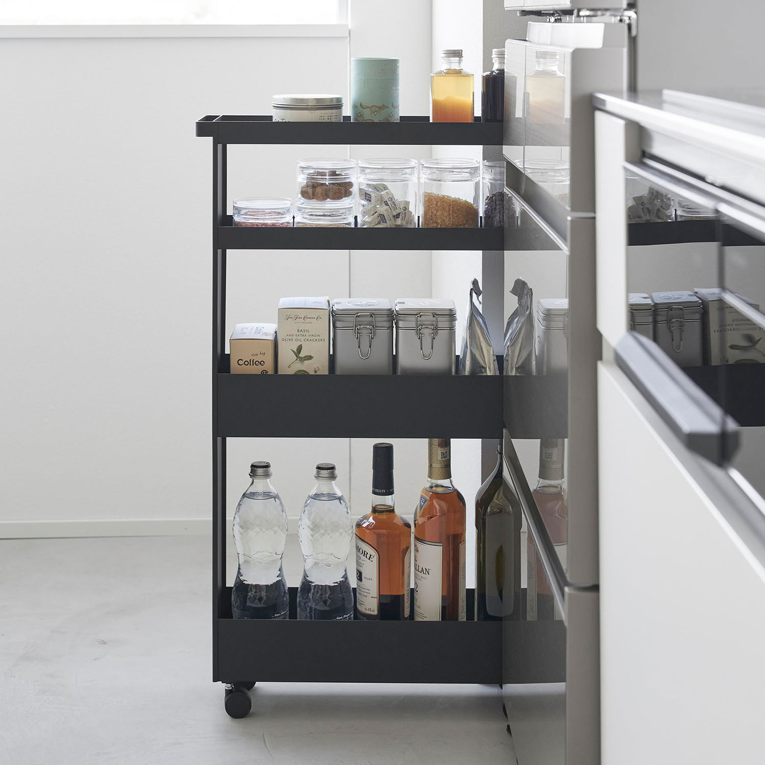 Tower Four-Tier Rolling Storage Cart
