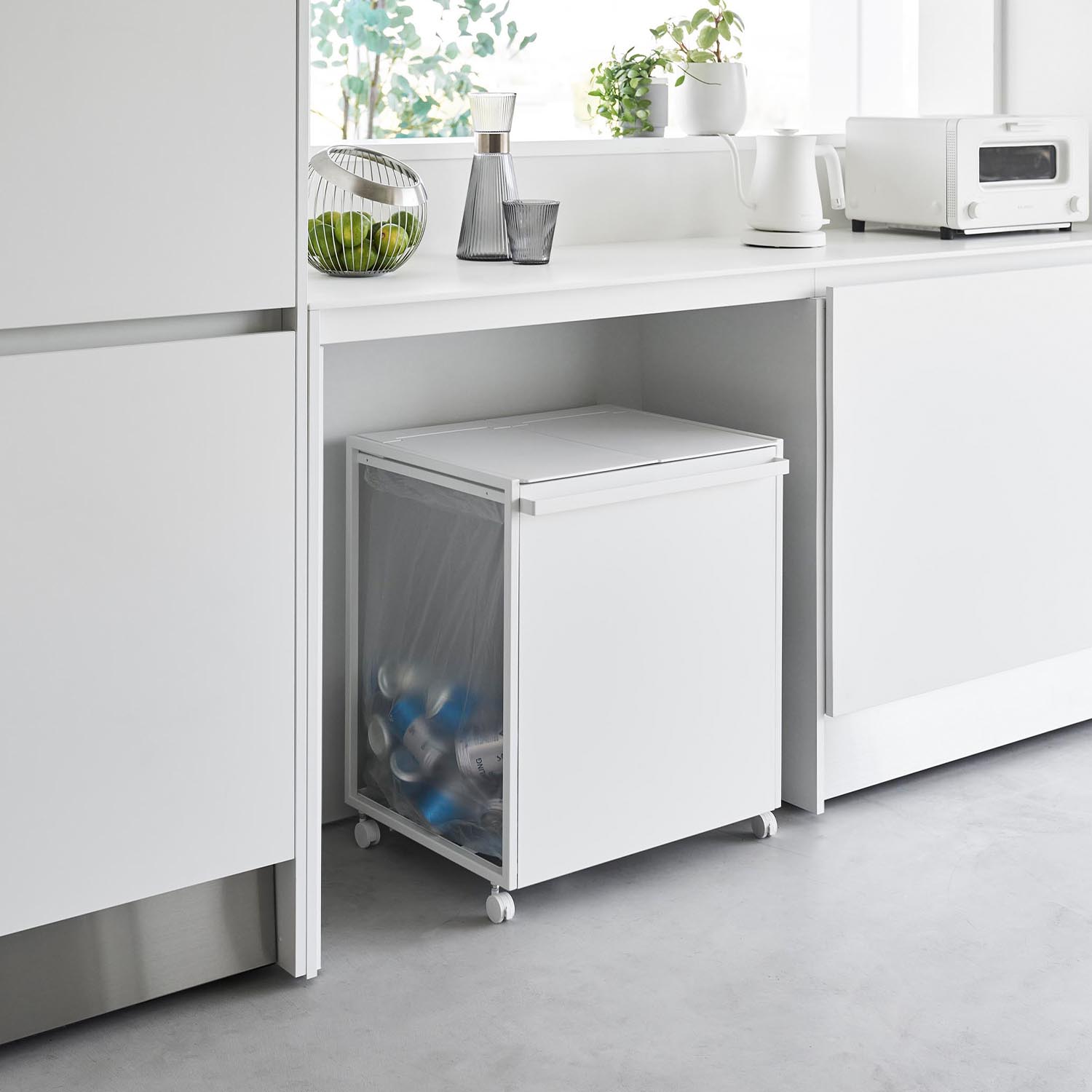 Tower Two-Compartment Recycling Cart With Lid [45L]