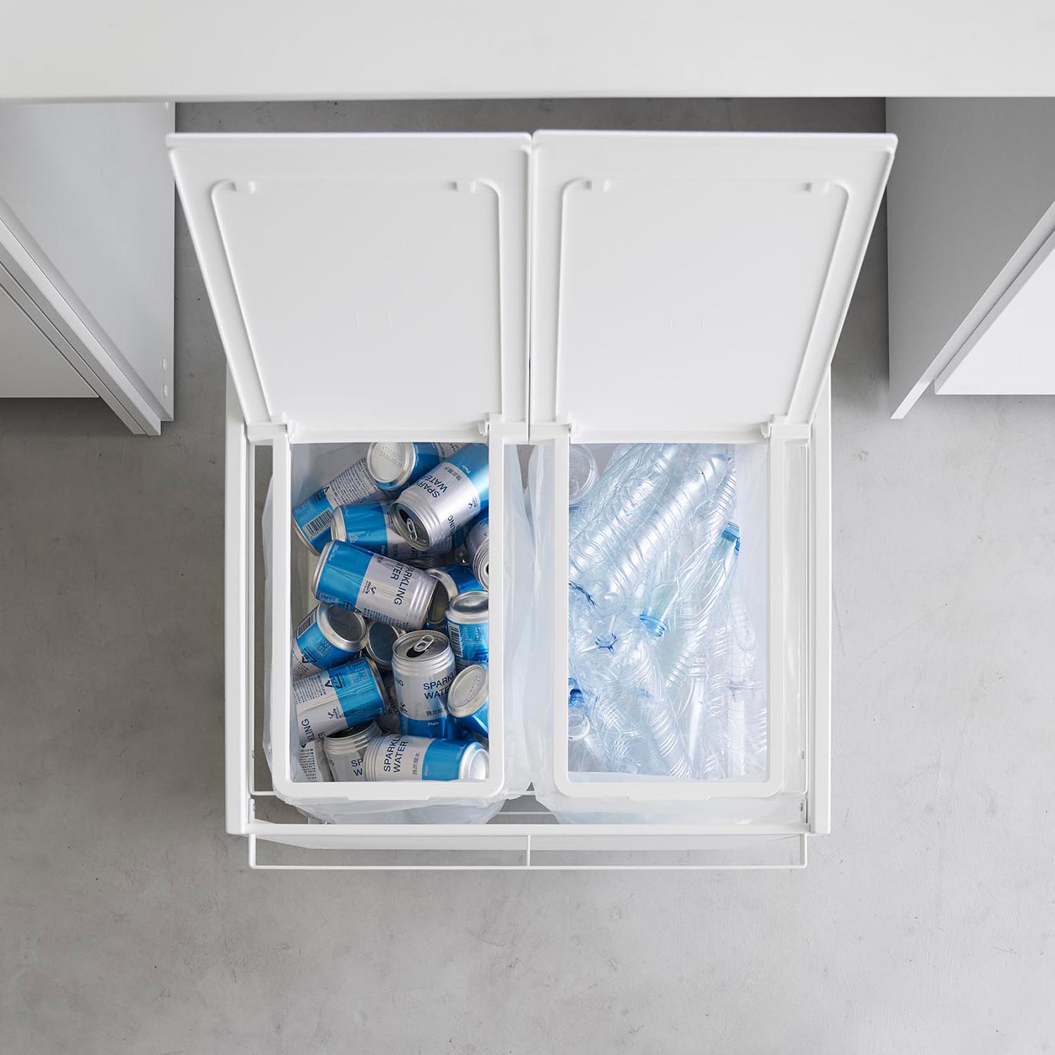 Tower Two-Compartment Recycling Cart With Lid [45L]