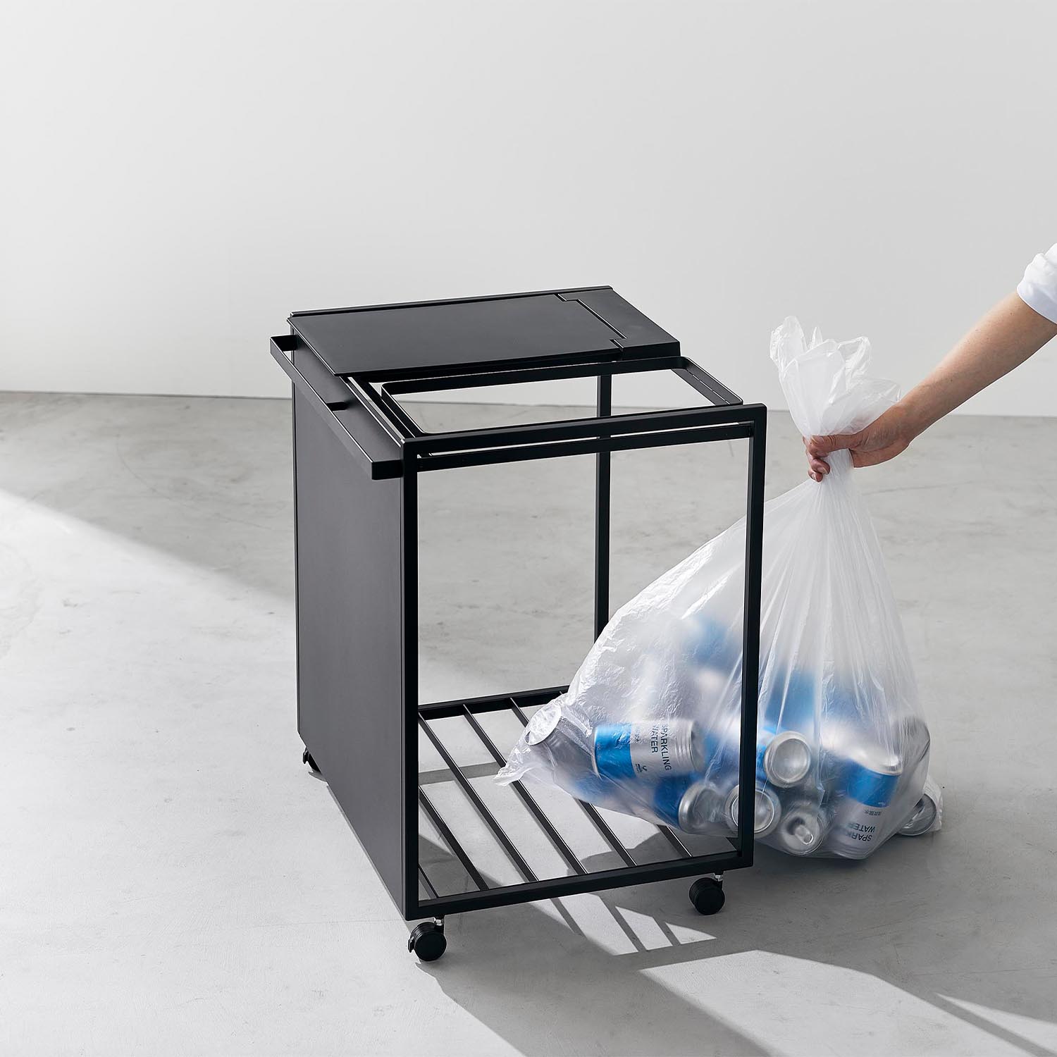 Tower Two-Compartment Recycling Cart With Lid [45L]