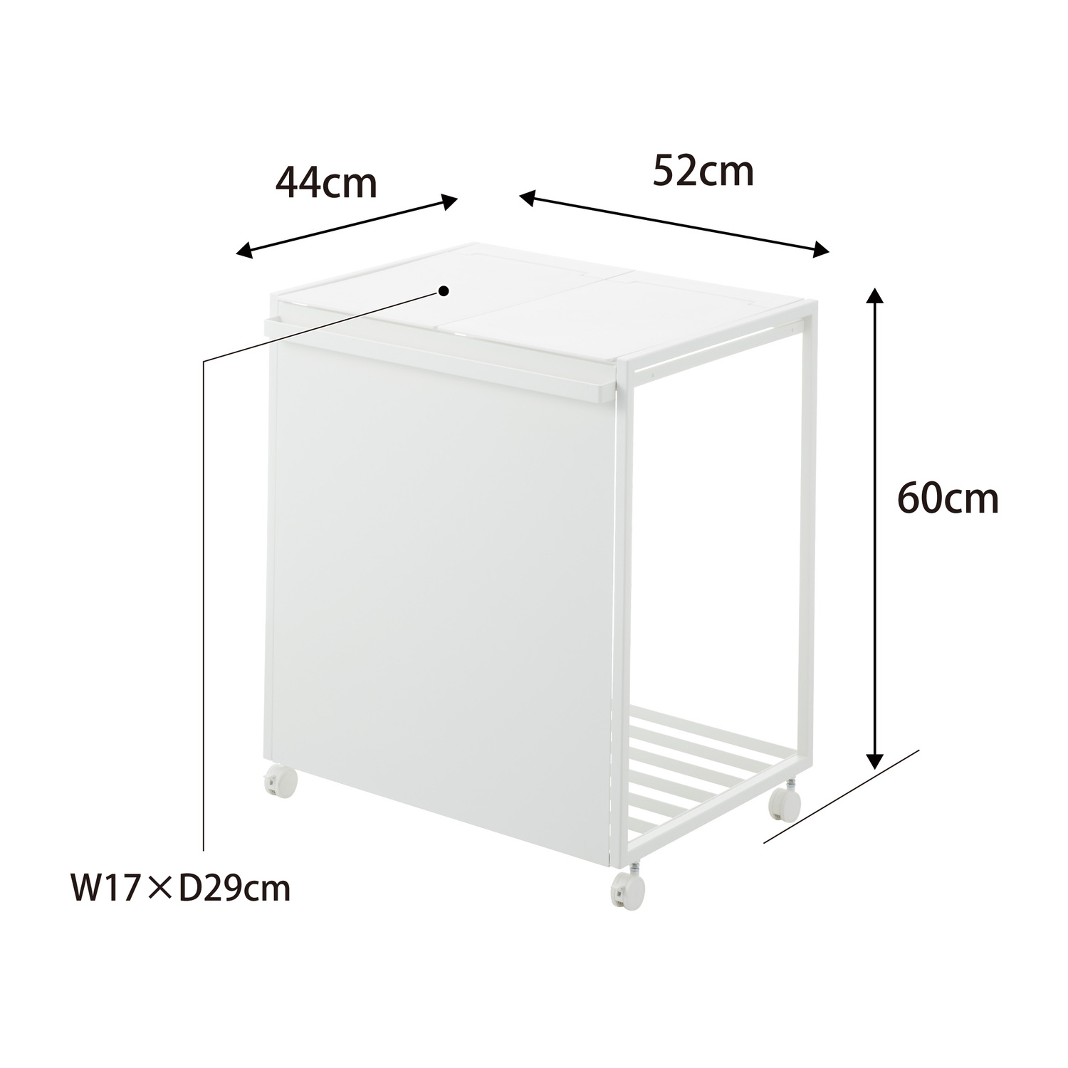 Tower Two-Compartment Recycling Cart With Lid [45L] Size Spec