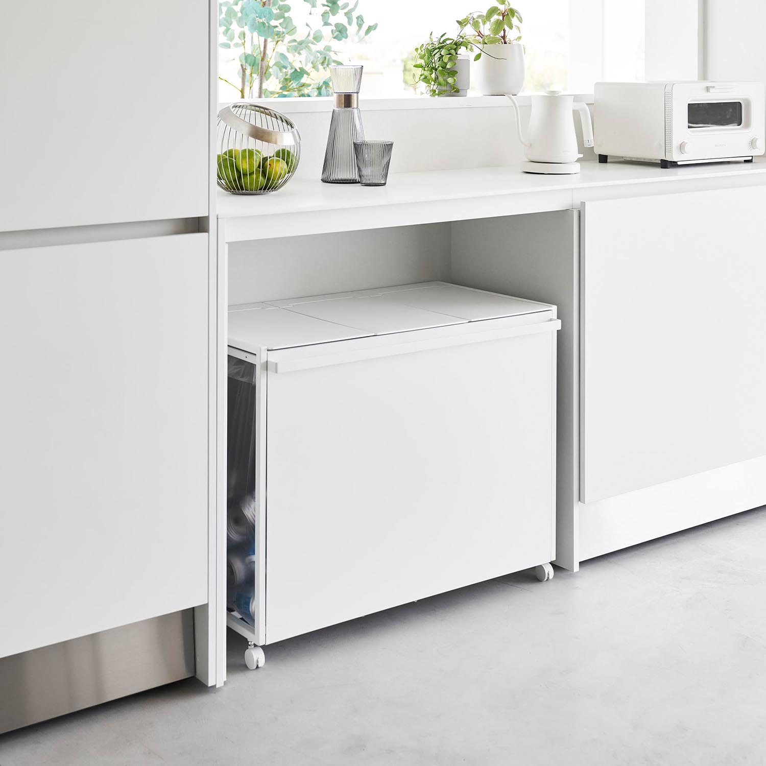 Tower Three-Compartment Recycling Cart With Lid [45L]
