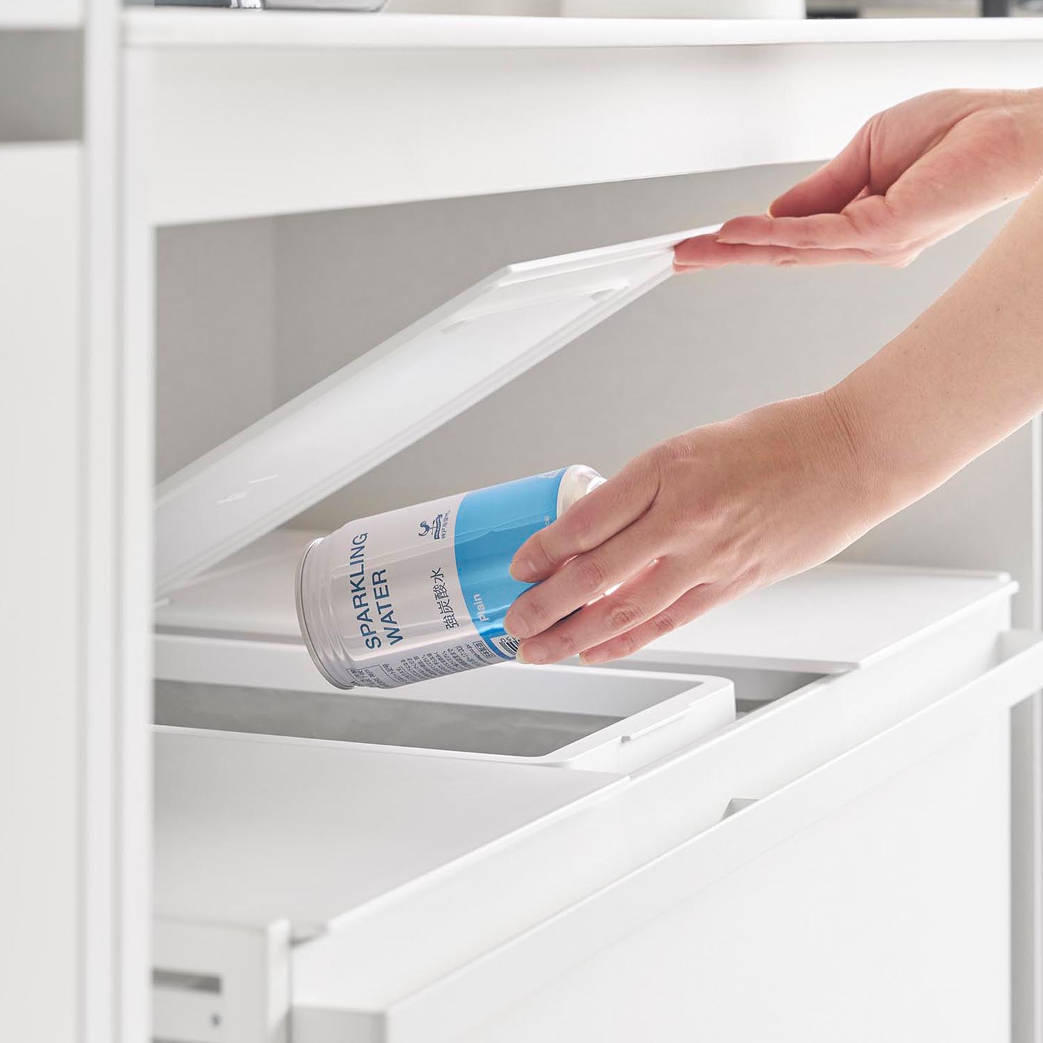 Tower Three-Compartment Recycling Cart With Lid [45L]