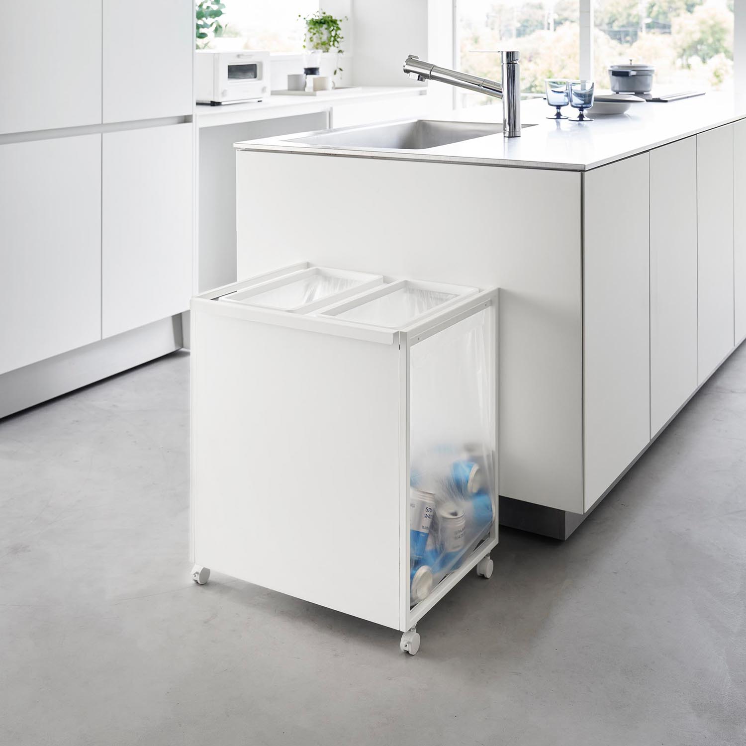 Tower Two-Compartment Recycling Cart [45L]