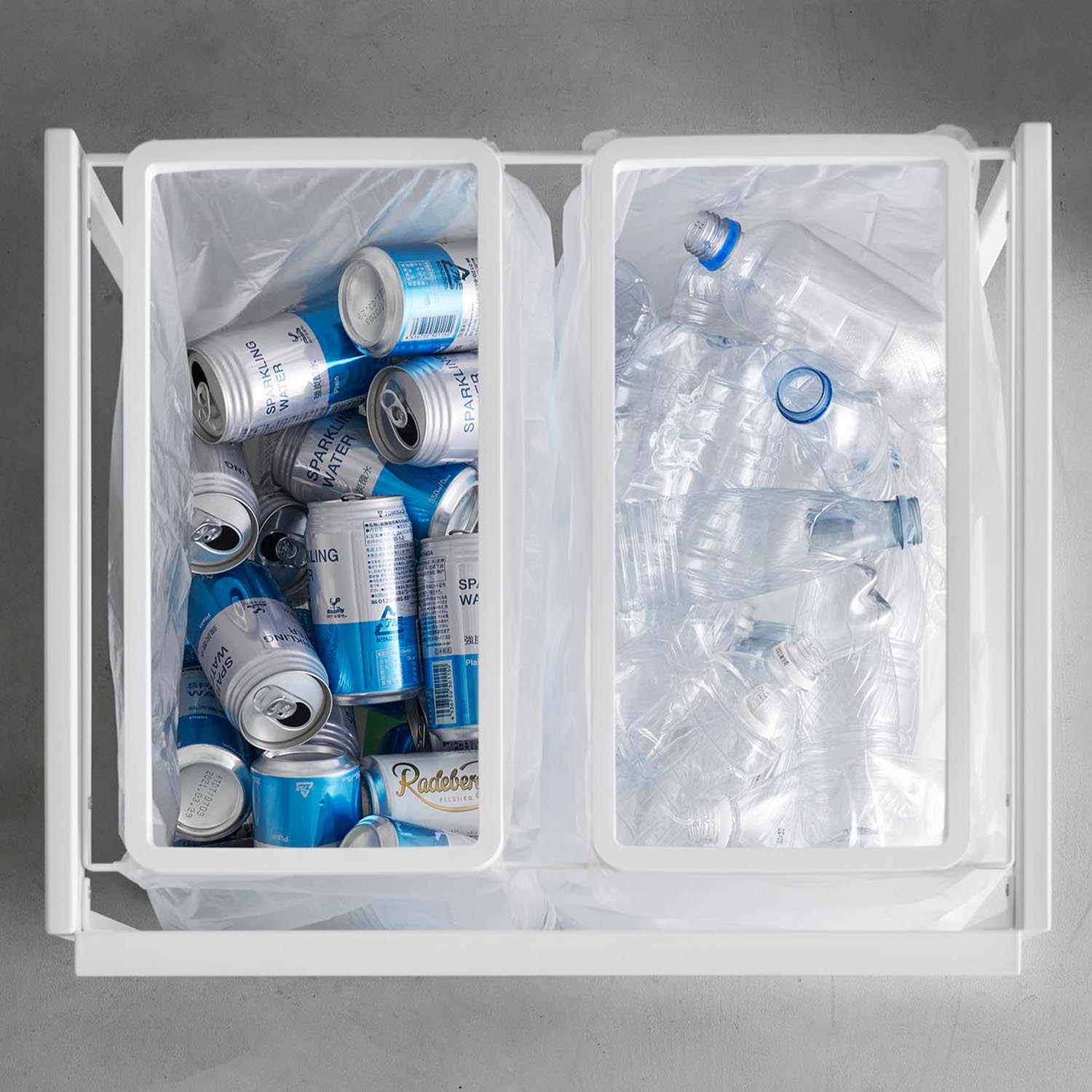 Tower Two-Compartment Recycling Cart [45L]