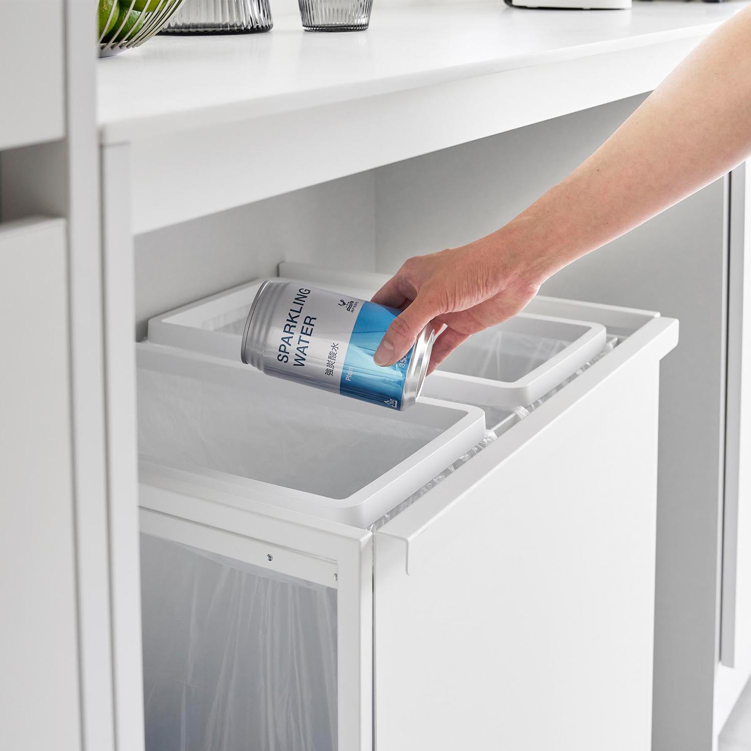 Tower Two-Compartment Recycling Cart [45L]