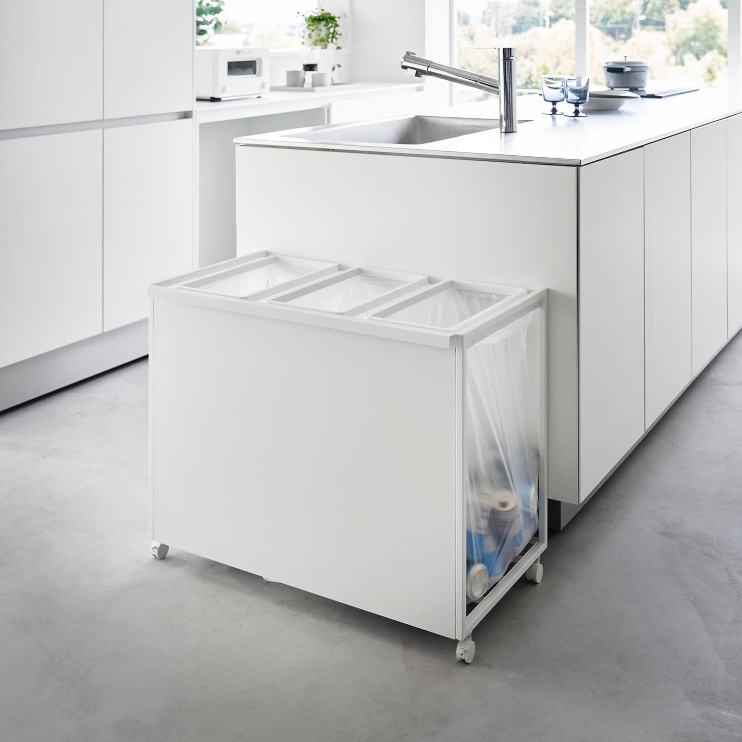 Tower Three-Compartment Recycling Cart [45L]