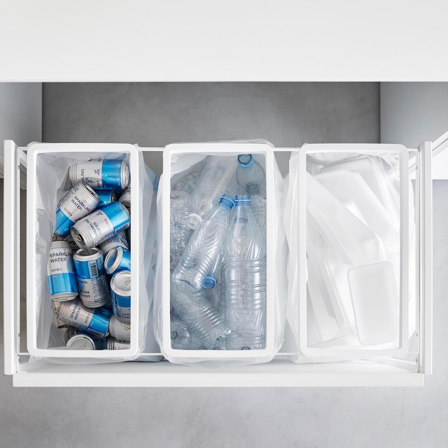 Tower Three-Compartment Recycling Cart [45L]