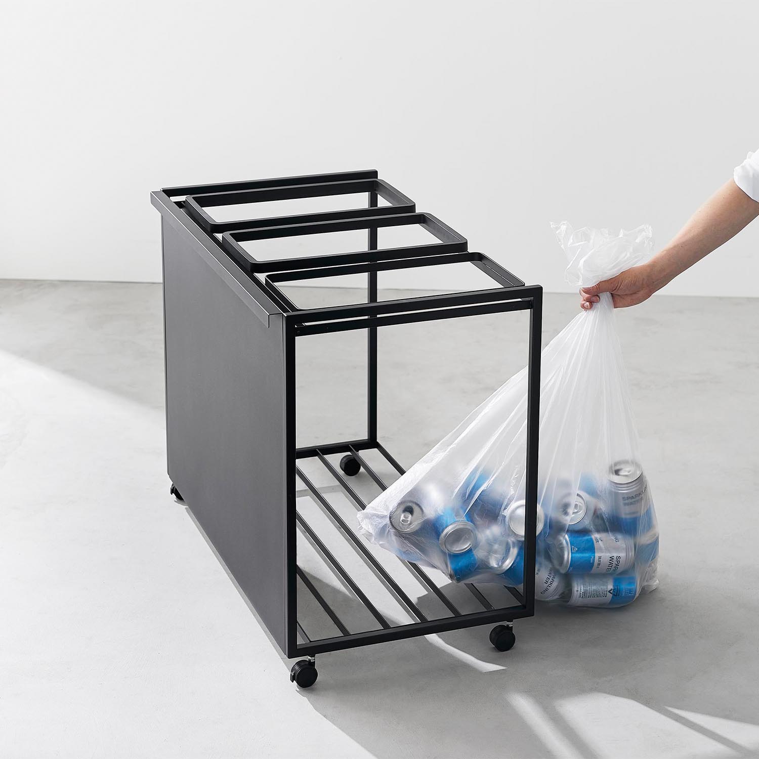 Tower Three-Compartment Recycling Cart [45L]
