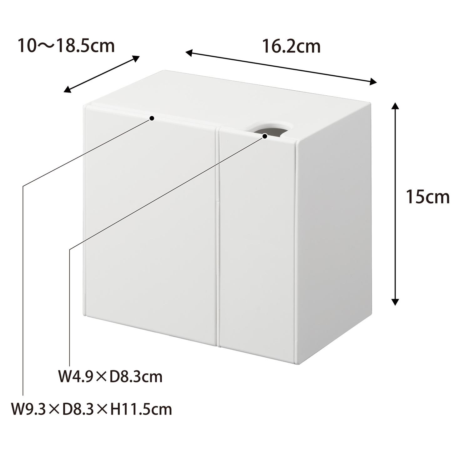 Tower Wall-Mounted Flushable Toilet Brush & Replacements Holder Size Spec