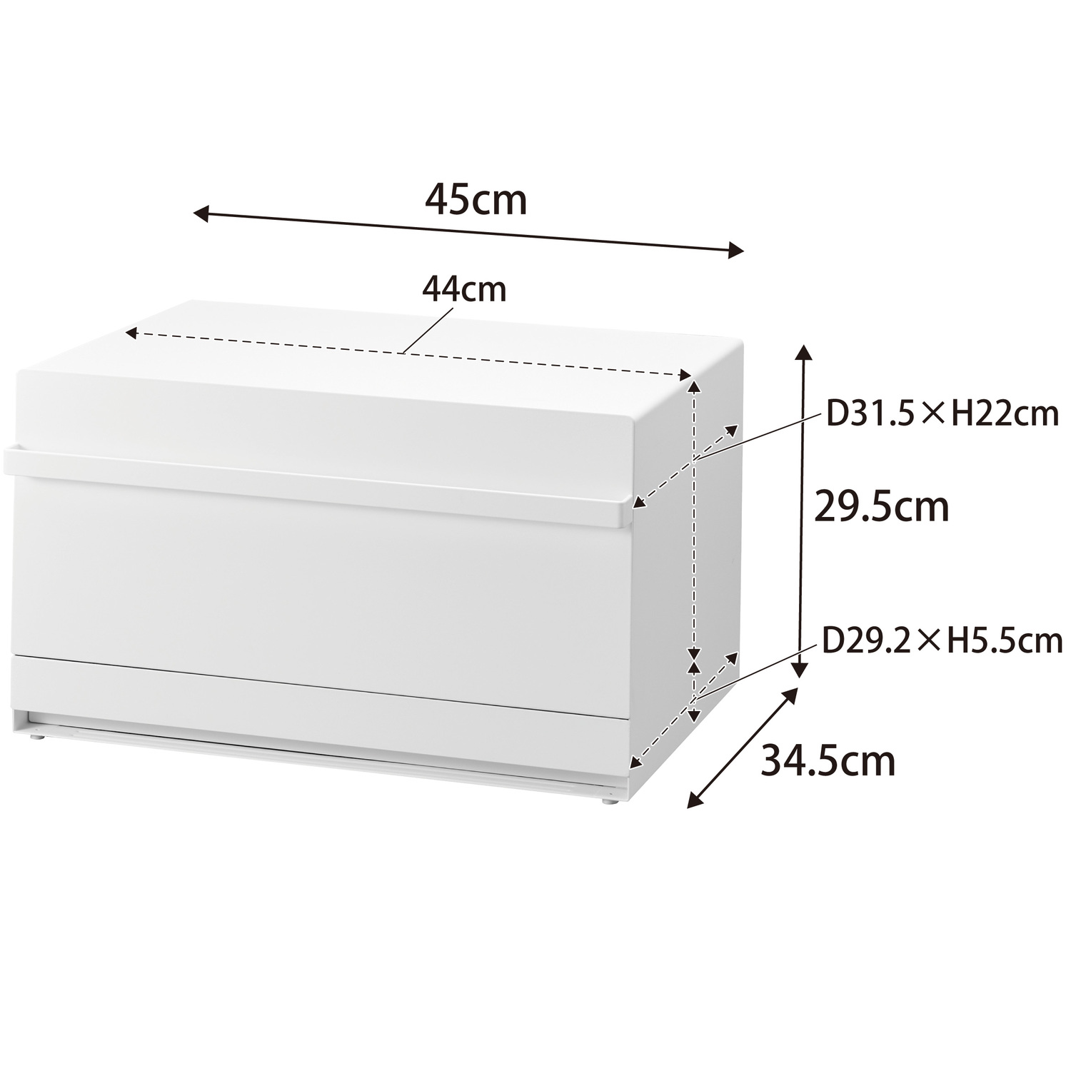 Tower Two-Tier Bread Box With Drawers Size Spec