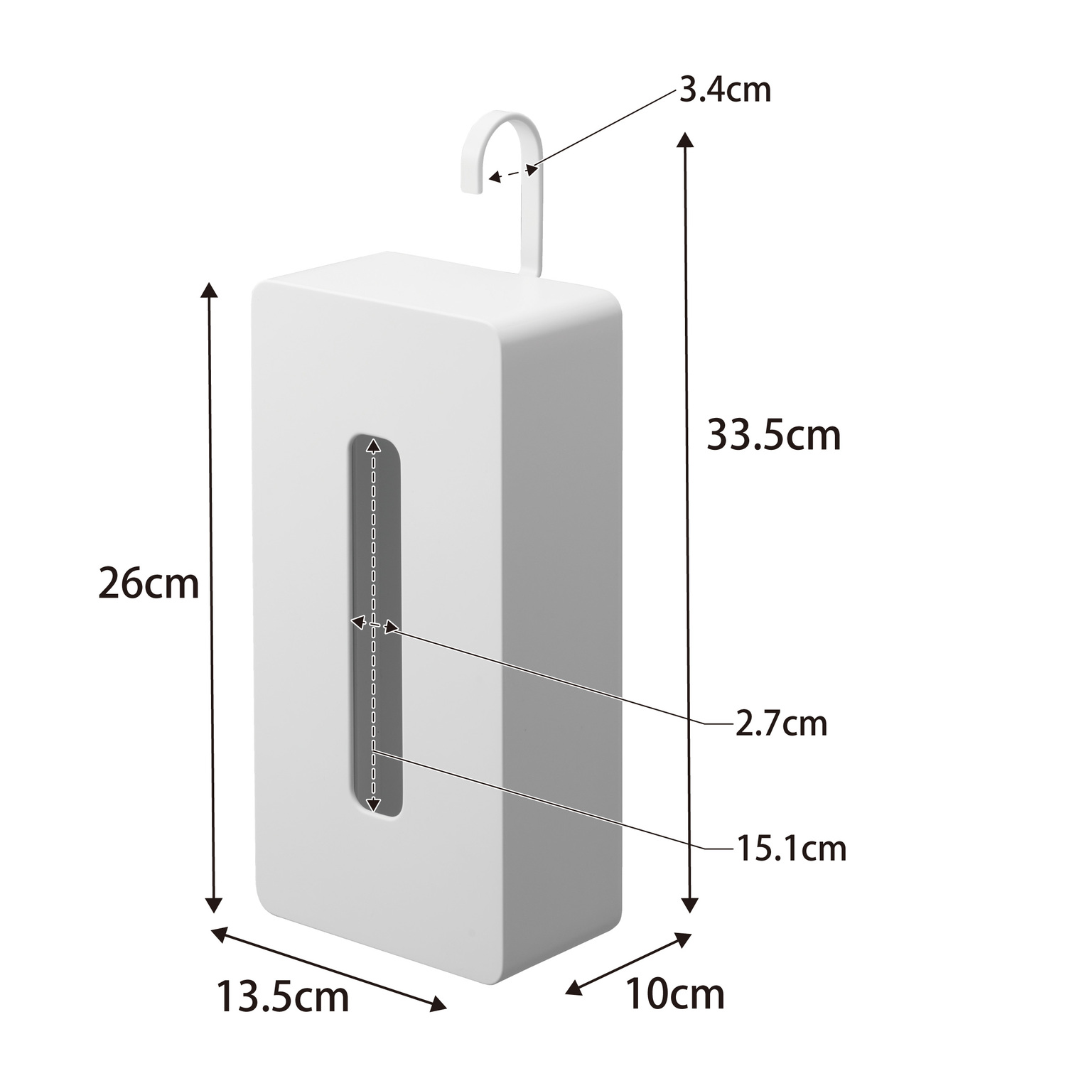 Tower Hanging Tissue Case Size Spec
