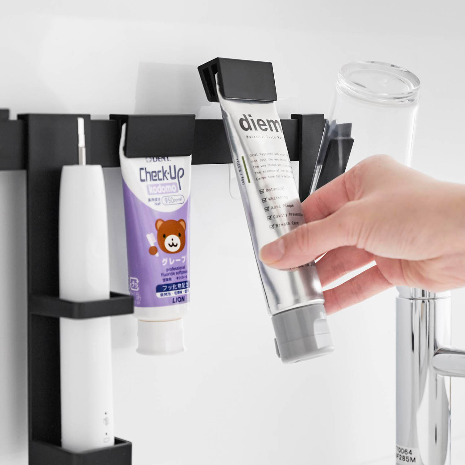 Tower Self-Adhesive Electric Toothbrush & Toiletries Holder