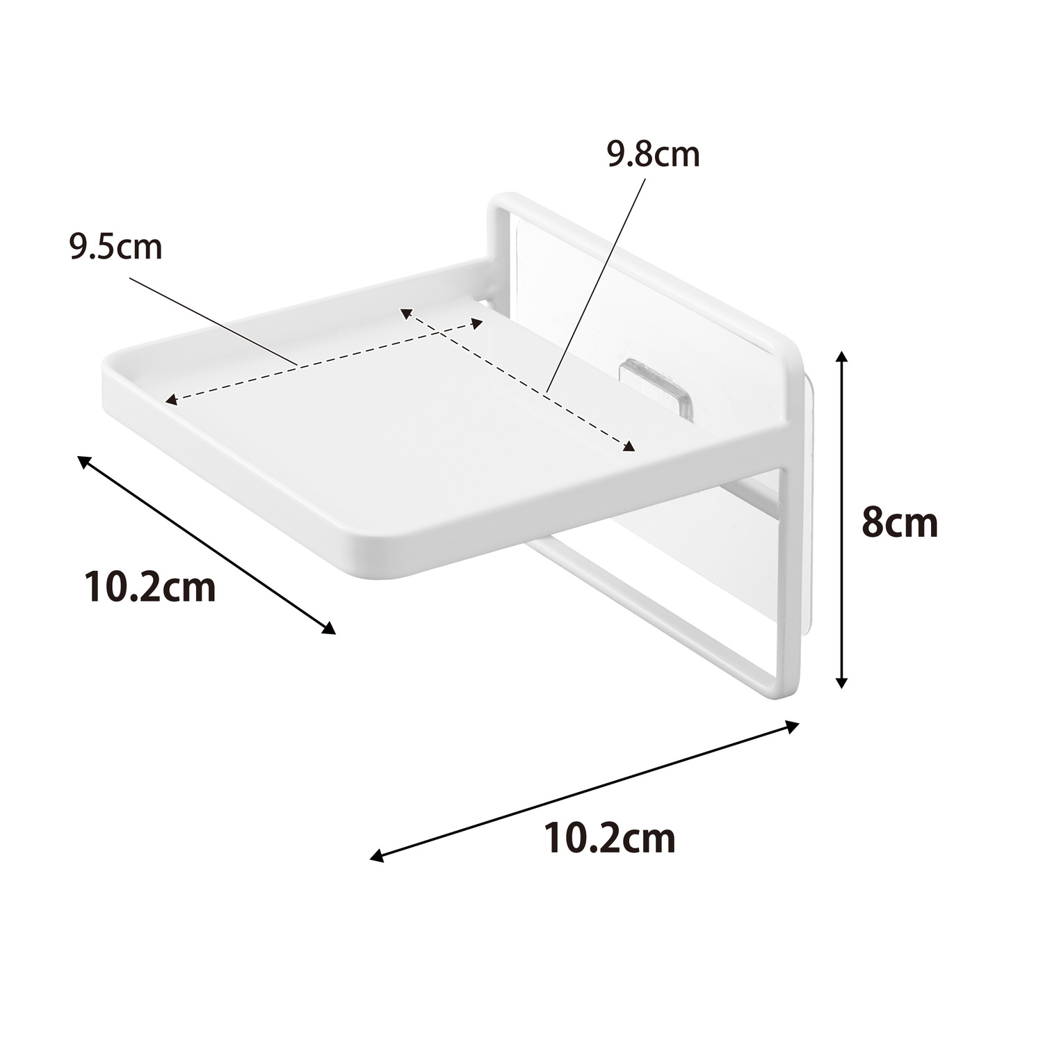 Tower Self-Adhesive Soap Dispenser Tray Size Spec