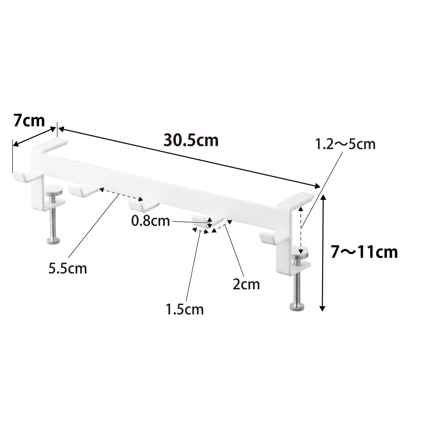 Tower Tableside Hooks Size Spec