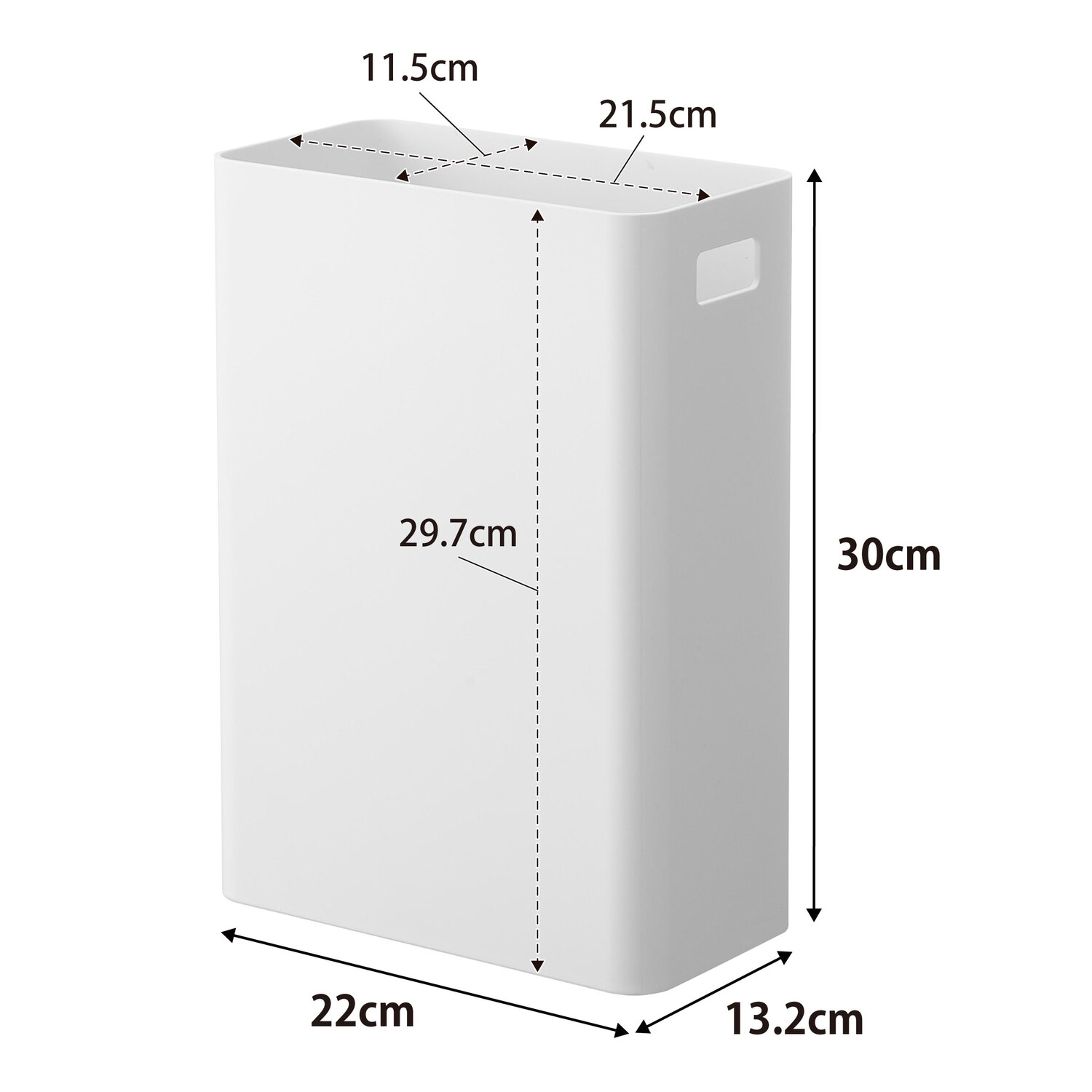Tower Wall-Mounted Rubbish Bin - 7L Drywall Compatible Size Spec