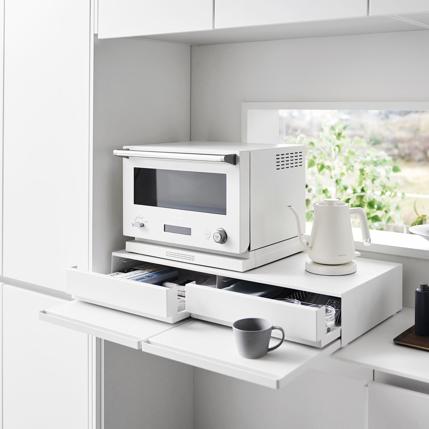 Tower Under-Appliance Drawer And Pull-Out Shelf - W80