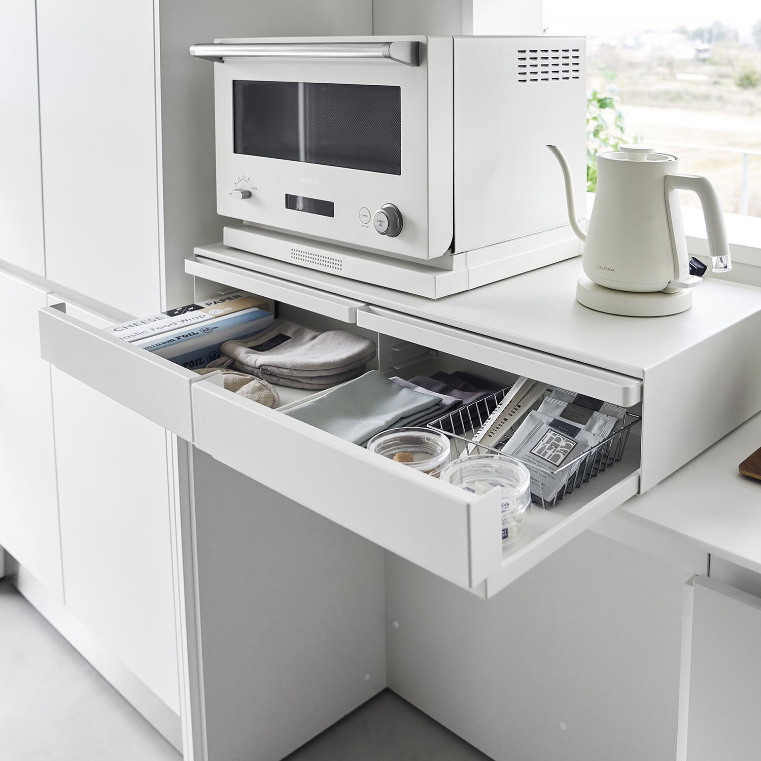 Tower Under-Appliance Drawer And Pull-Out Shelf - W80