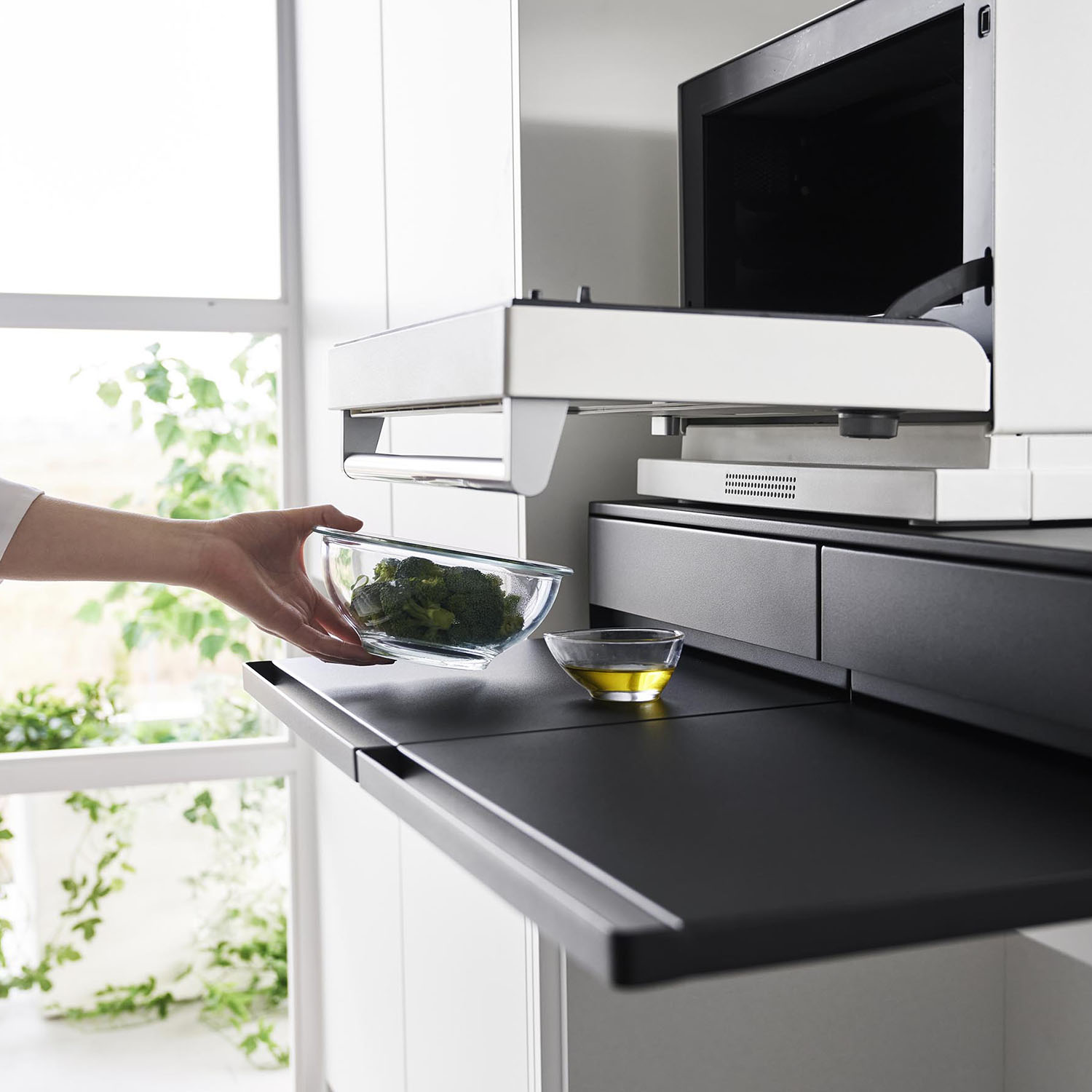 Tower Under-Appliance Drawer And Pull-Out Shelf - W80