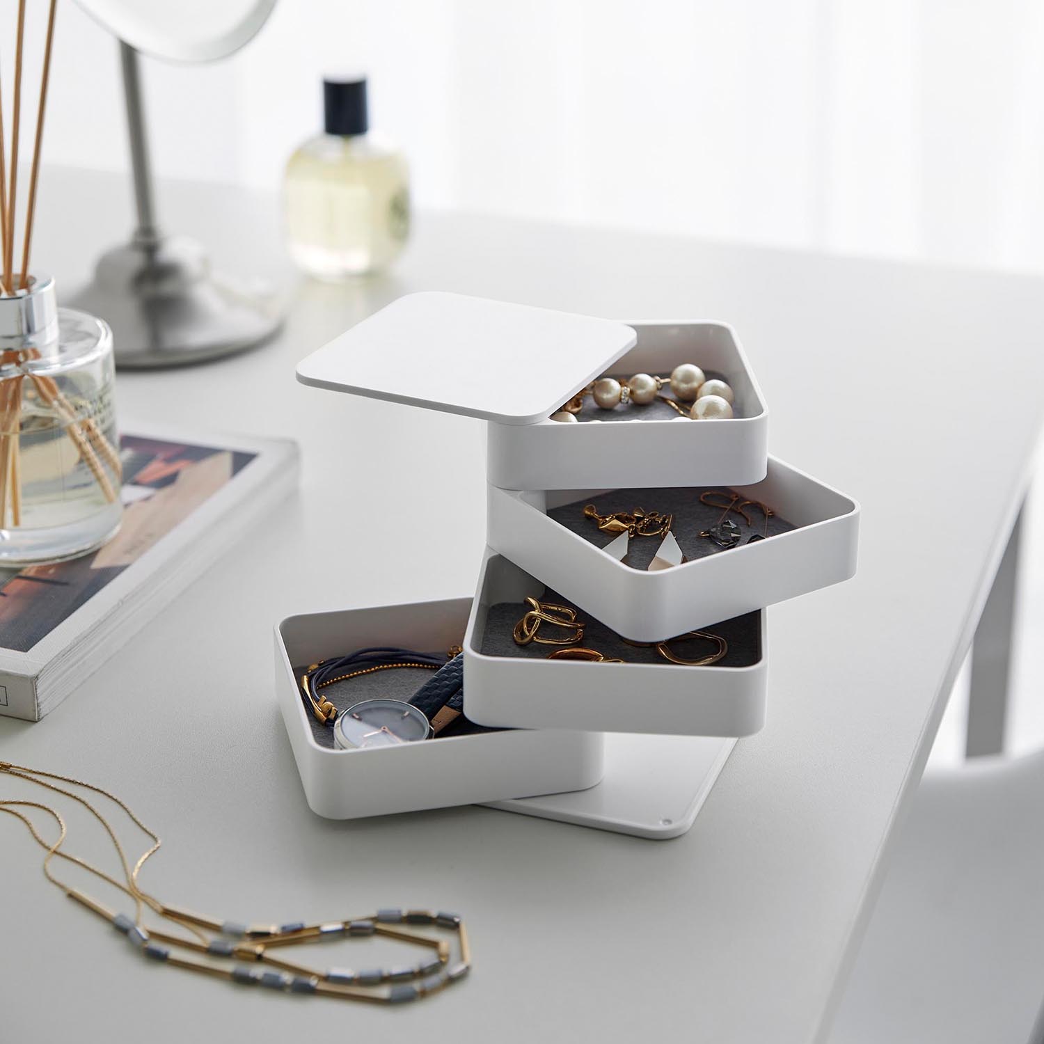 Tower Stacked Jewelry Box - Square