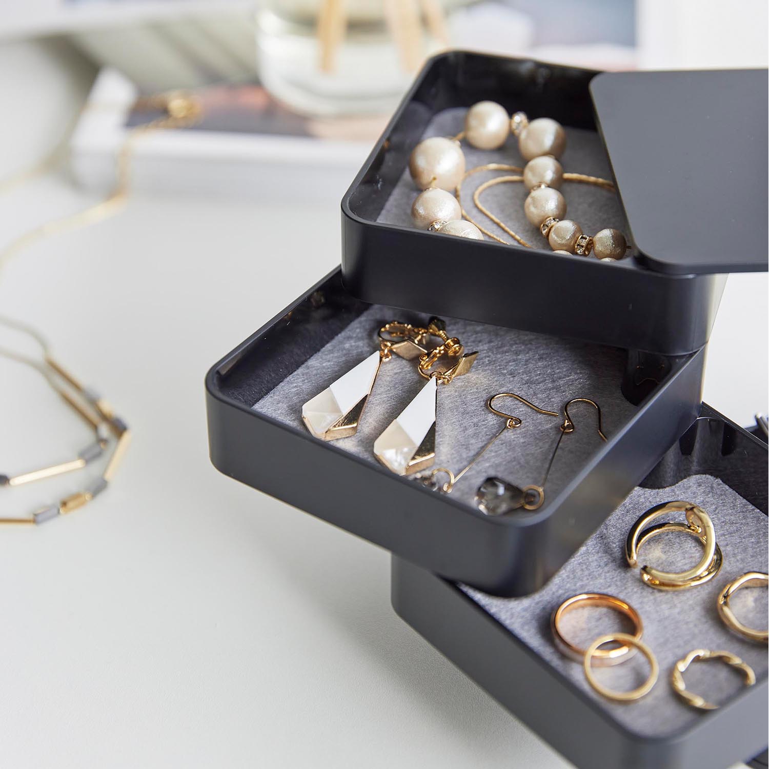 Tower Stacked Jewelry Box - Square