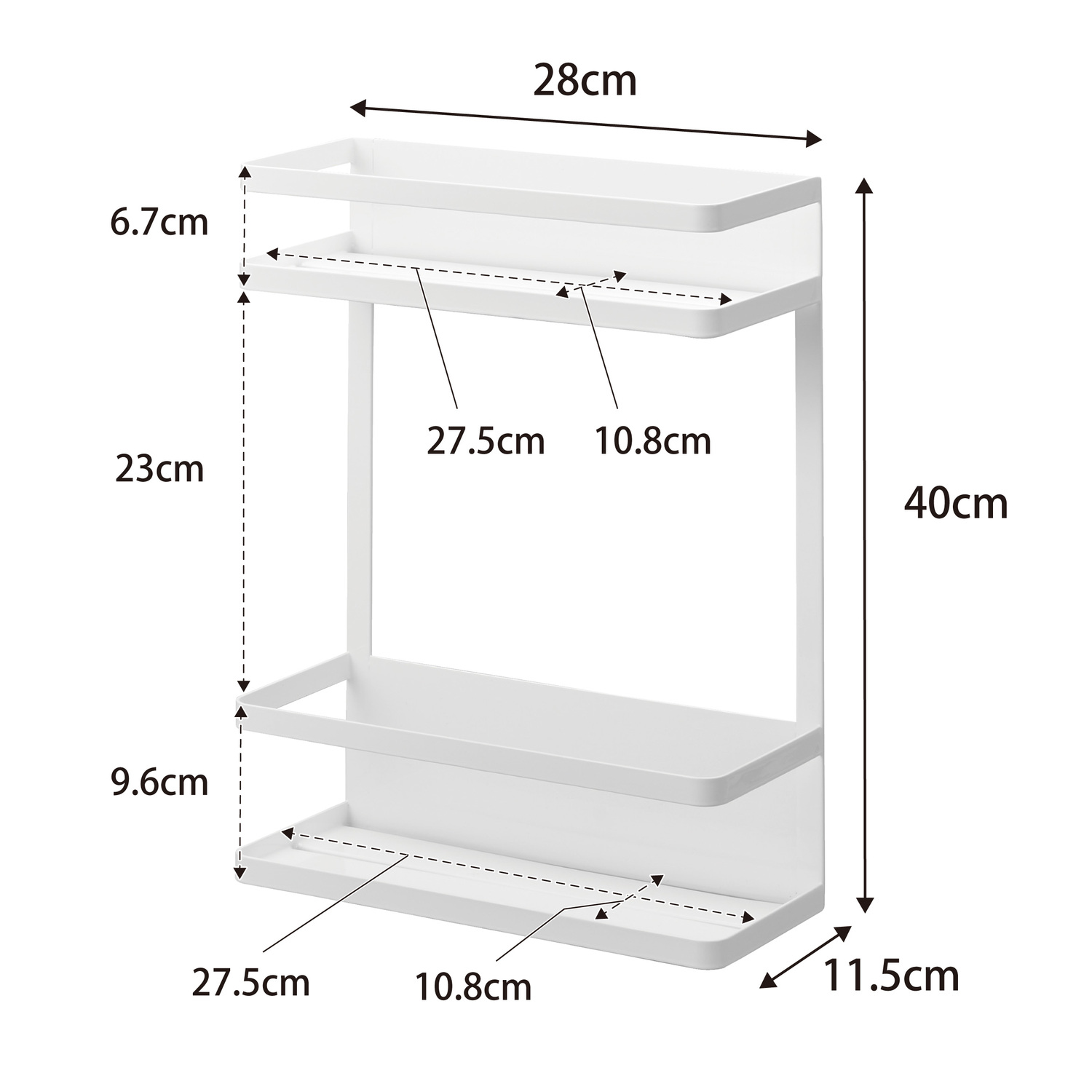 Tower Two-Tier Magnetic Laundry Organiser Size Spec