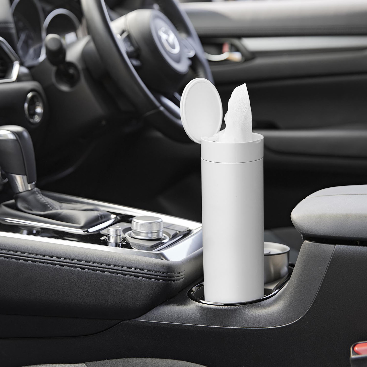Tower Cylindrical Tissue Case With Lid