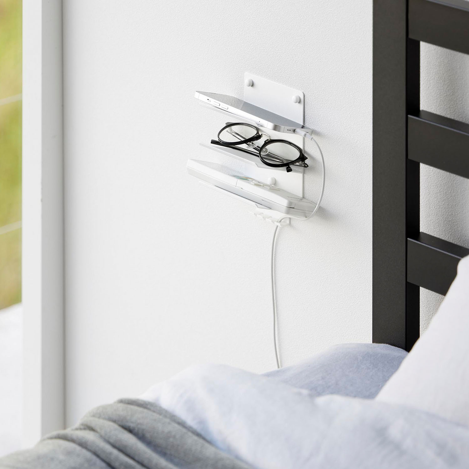 Tower Wall-Mounted Three-Tier Charging & Storage Rack