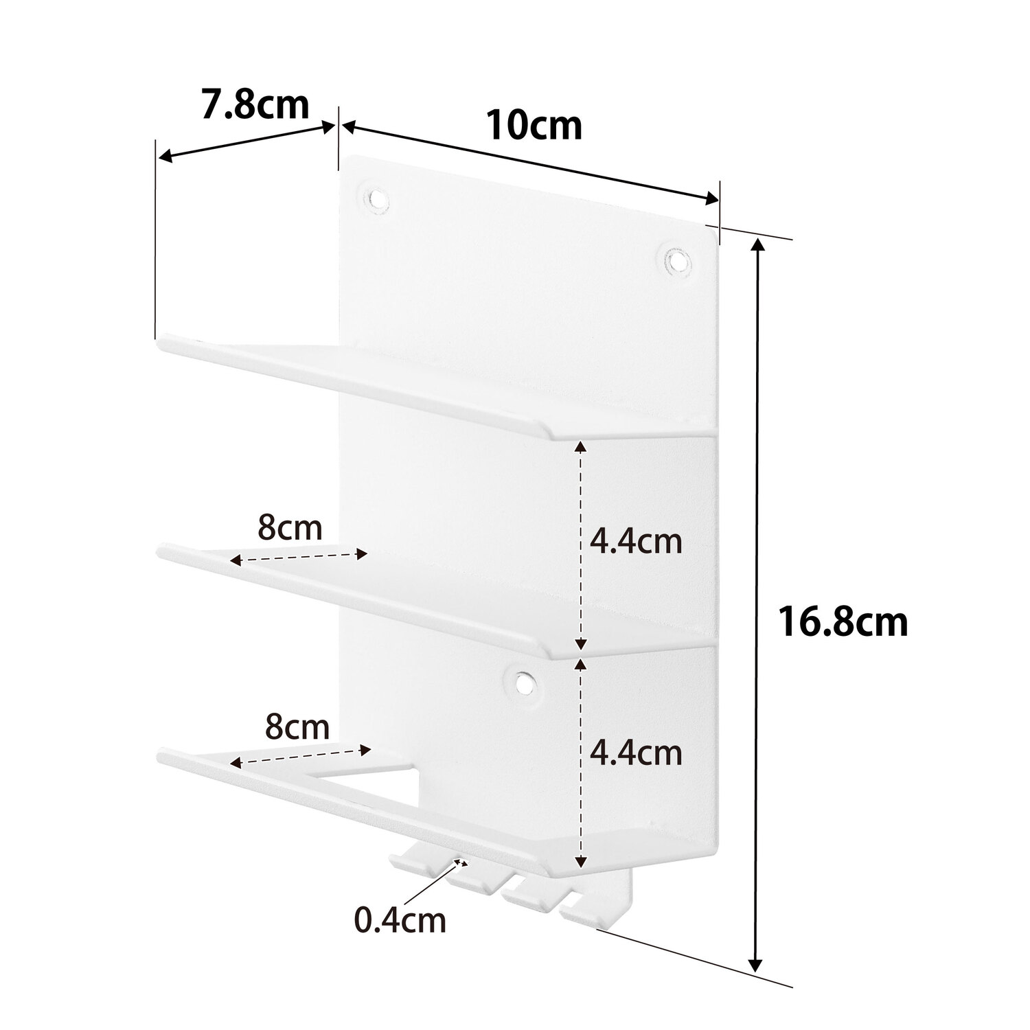 Tower Wall-Mounted Three-Tier Charging & Storage Rack Size Spec