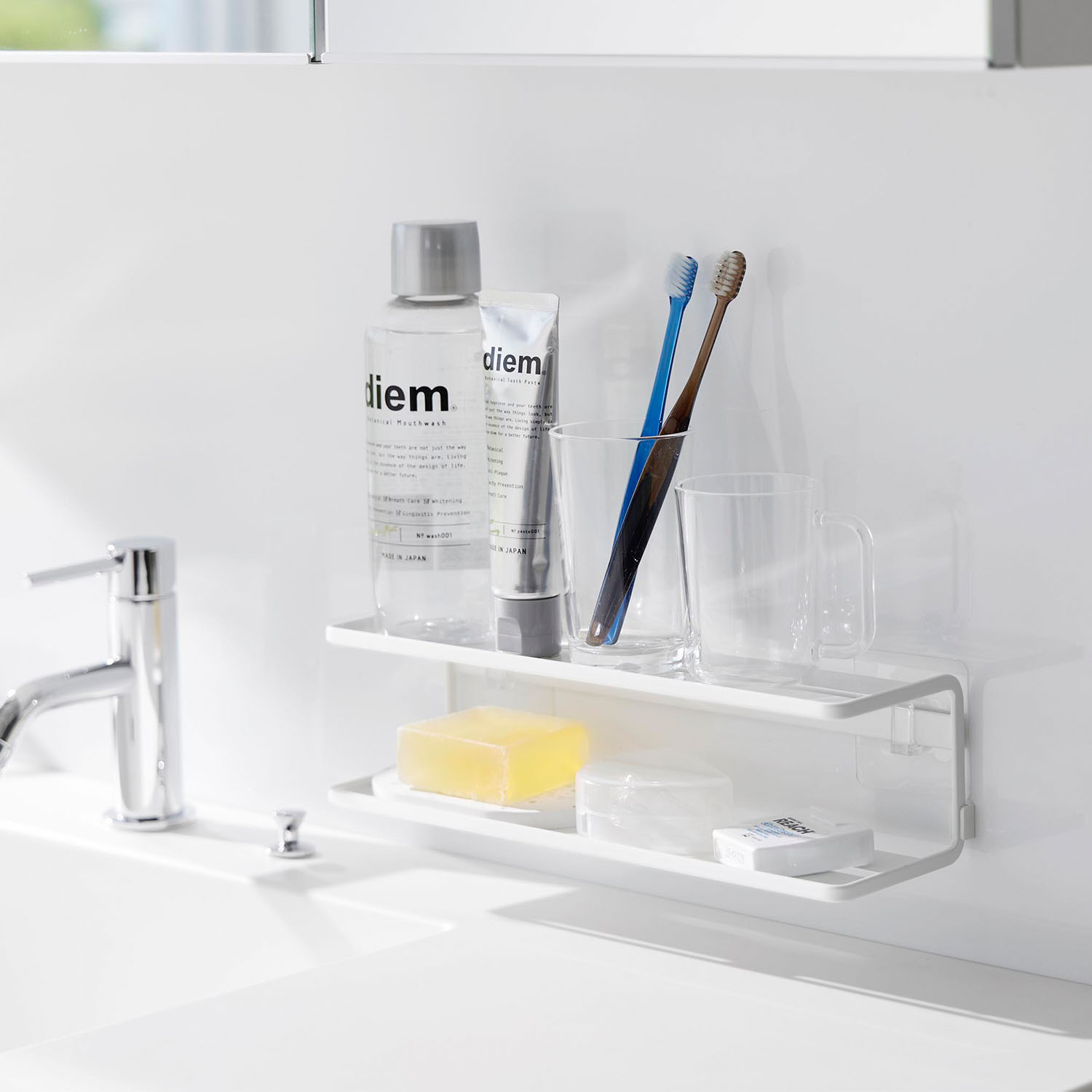 Tower Two-Tier Self-Adhesive Toiletries Rack